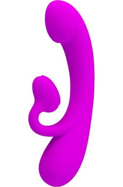 Vibrátor rabbit Pretty Love BI-014988 vo fialovej farbe, s lopatkou so štetinkami na klitoris