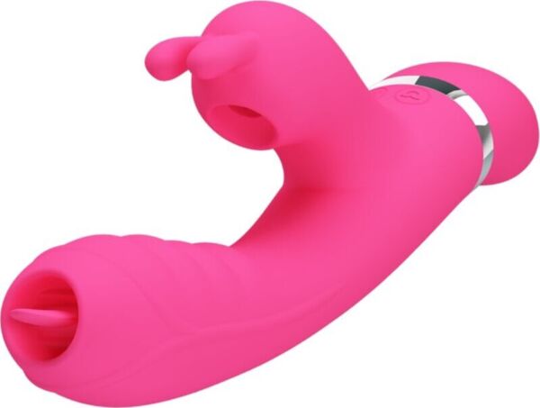 Silikónový rabbit vibrátor Pretty Love BI-014854 so stimulátorom klitorisu s poklepkávaním