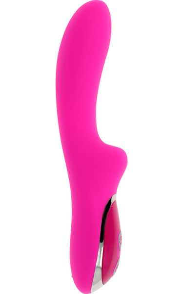 Rabbit vibrátor Ohmama Magnetic Charge 21 cm v ružovej farbe s malým králičikom
