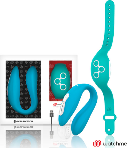 Vibrátor pre páry Wearwatch WatchMe Dual v tvare U s hodinkami WatchMe