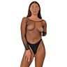 Bodystocking Lace Crotchless Dlhý Rukáv