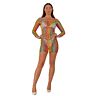 Lencería Sexy Lace Rainbow Mini Šaty s dlhým rukávom