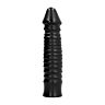 Dildo All Black 26 cm s textúrou pre hlbokú stimuláciu
