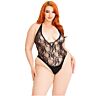 Teddy Leg Avenue Floral Lace Deep-V s nastaviteľnými ramienkami