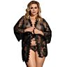 Subblime queen plus peignoir with embroidery and bell sleeve