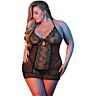Šaty Loviux CHEMISE & G-SET BLACK L/XL s čipkou