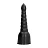 Dildo ALL BLACK 34 CM s dodatočnými stimulátormi