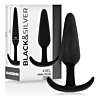 Análny plug BLACK&SILVER KAEL s prostredným držadlom