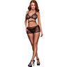 Súprava Lingerie Exposed BRA, SKIRT & G-STRING L/XL
