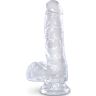 Dildo King Cock Clear 13.5 cm s realistickým vzhľadom