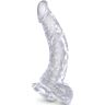 Dildo KING COCK Clear curvovaný 16.5 cm s prísavkou