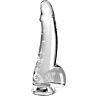 Dildo King Cock Clear 15,2 cm so základňou a sivičkami