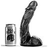 Dildo ALL BLACK 23 cm s príjemným dotykom