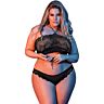Set spodnej bielizne BANDEAUX & PANTY BLACK L/XL s čipkou