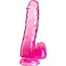 Dildo King Cock Clear 13.5 cm s testíkmi