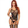 Bodystocking Leg Avenue s čipkovaným halter strihom