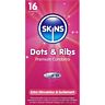 Kondómy Skins Dots & Ribs s nervúrami a bodmi