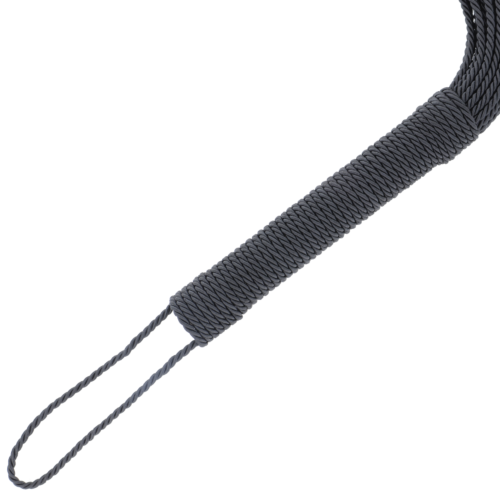 BDSM bič DARKNESS BLACK BONDAGE WHIP 50CM s pohodlnou rukoväťou