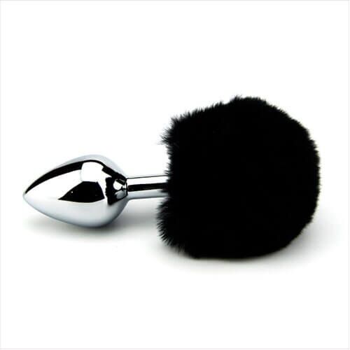 Butt Plug Furry Fantasy Bunny Tail s chvostom Negro