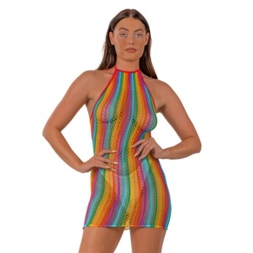 Sexy bielizeň Lace Rainbow Halter Neck Dress
