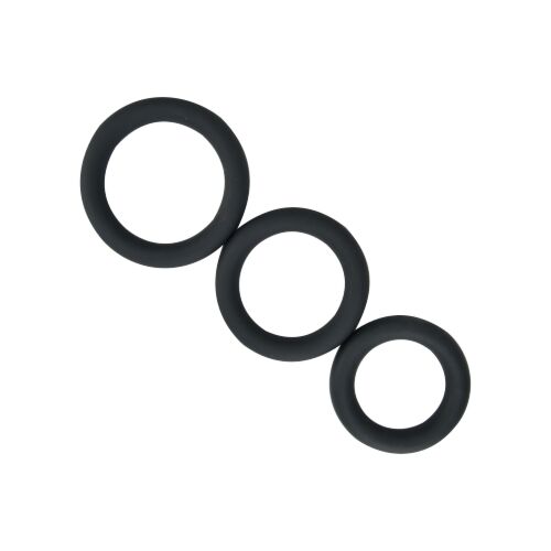 Krúžky na penis Loving Joy Thick Silicone 3 kusy Sivá