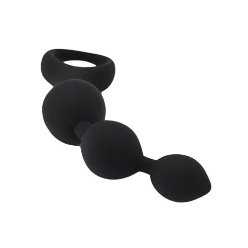 Anal beads Loving Joy Triple Ripple 14 x 3 cm Negro