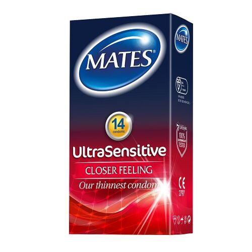 Kondómy Mates Ultra Sensitive s hladkým povrchom
