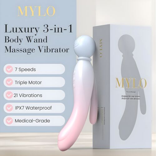 Vibrátor MYLO 3-in-1 Body Wand Massager Air s tromi motormi