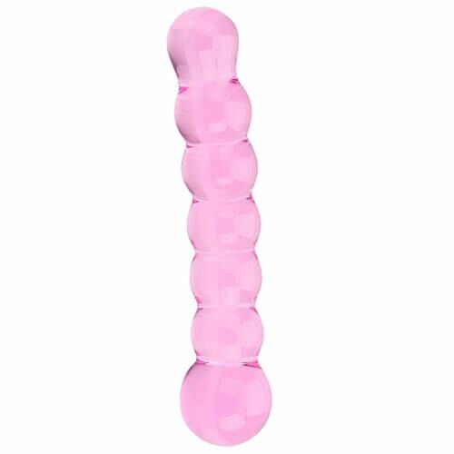 Dildo Spectrum Ribbed Glass 17 cm s hypoalergénnym sklom