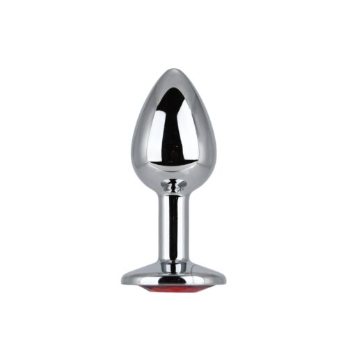 Análny plug Toosh Metal Small s červeným kameňom Rojo