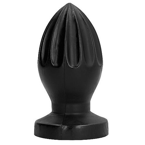 Plug Anal ALL BLACK 12 CM s drážkovanou textúrou
