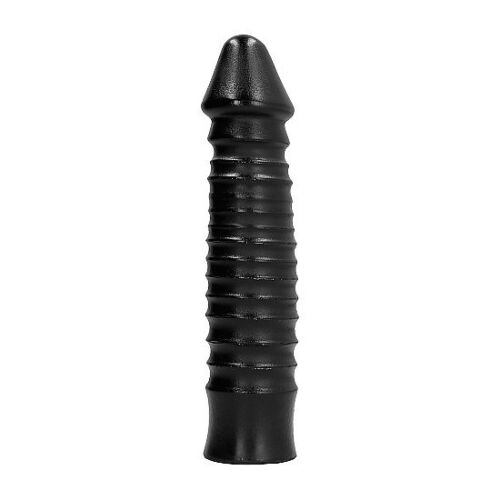 Dildo All Black 26 cm s textúrou pre hlbokú stimuláciu