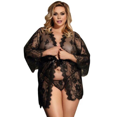Nočný odev SUBBLIME QUEEN PLUS SIZE s čipkovými detailmi