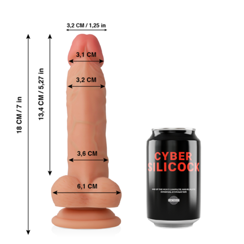 Dildo Cyber Silicock Jude 18 cm z medicínskej silikónu