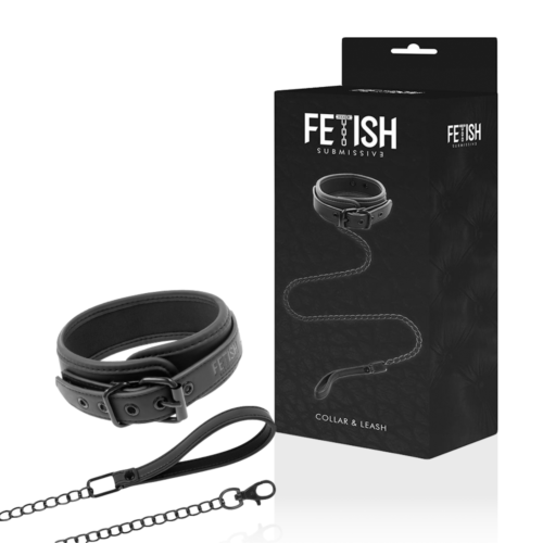 Collar BDSM Fetish Submissive s kovovou reťazou