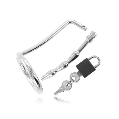 Krúžok na semenníky Metal Hard s uretrálnym zátkou