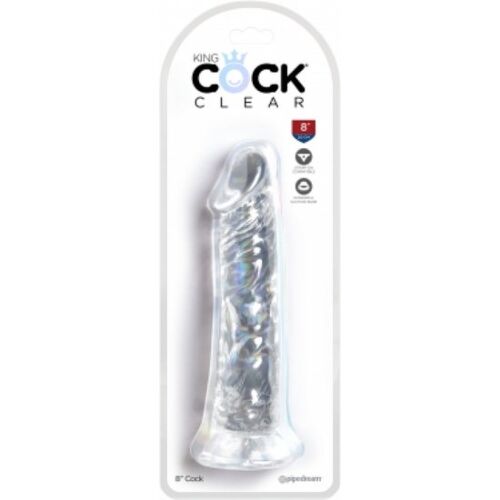 Dildo King Cock Clear 19.7 cm s realistickým dizajnom