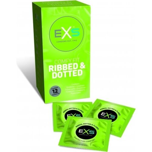 Kondómy Exs Ribbed & Dotted s textúrou