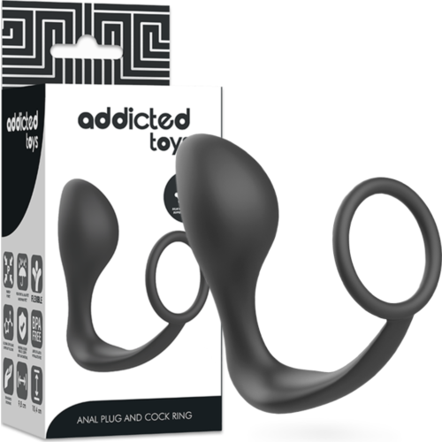 Análny plug ADDICTED TOYS s krúžkom pre pevnú stimuláciu