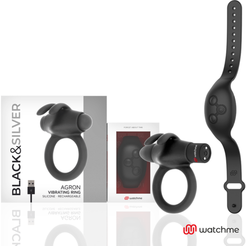 Krúžok BLACK&SILVER AGRON s ovládaním WATCHME