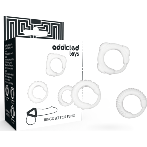Krúžky na penis ADDICTED TOYS Set 3 pre lepší výkon