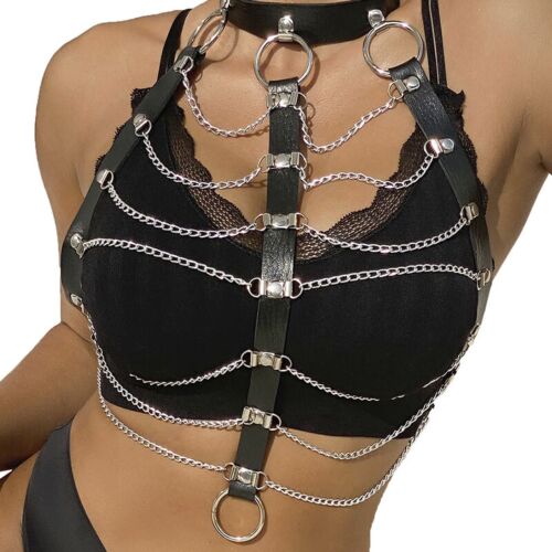 Postroj SUBBLIME CHEST HARNESS LEATHER CHAINS
