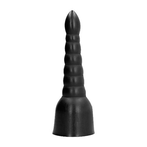 Dildo ALL BLACK 34 CM s profilovanou špičkou