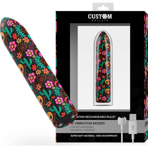 Vibračná bala Custom Bullets Skull s 10 režimami