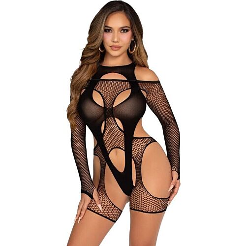 Body Stocking Leg Avenue s postrojom a opaskom