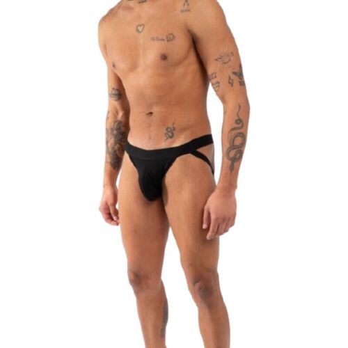 Jockstrap BURN 011 DOUBLE BLACK JOCK L s pútavým dizajnom
