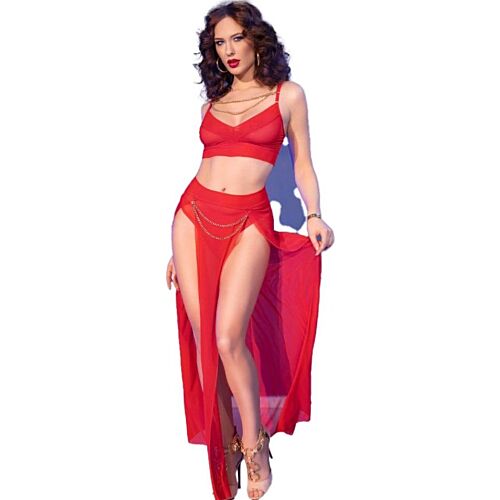 Súprava bielizne Chilirose CR 4850 s metalickými detailmi