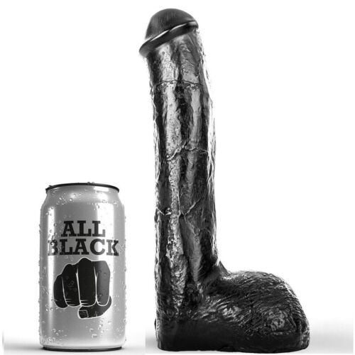 Dildo All Black 23 cm s realistickým tvarom a textúrou