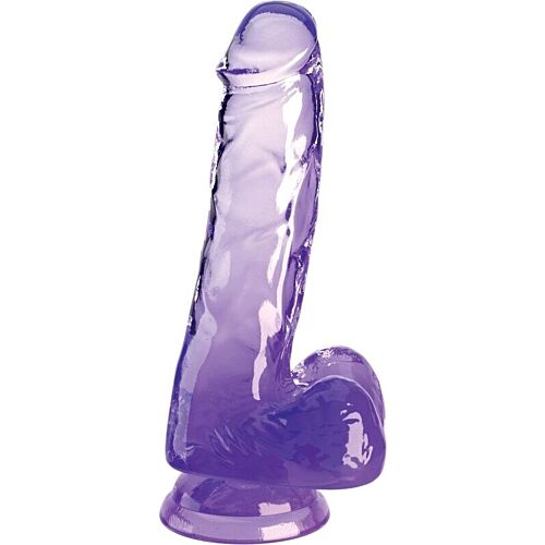 Dildo King Cock Clear 13.5 cm s testíkmi