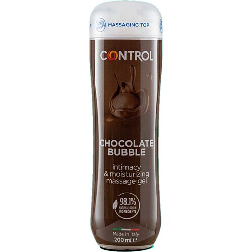 Gél na masáž Control Chocolate Bubble s masážnymi guľkami